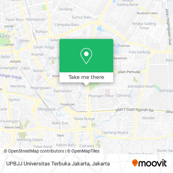 UPBJJ Universitas Terbuka Jakarta map