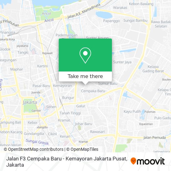 Jalan F3 Cempaka Baru - Kemayoran Jakarta Pusat map