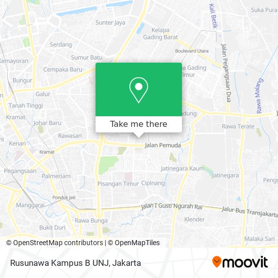 Rusunawa Kampus B UNJ map