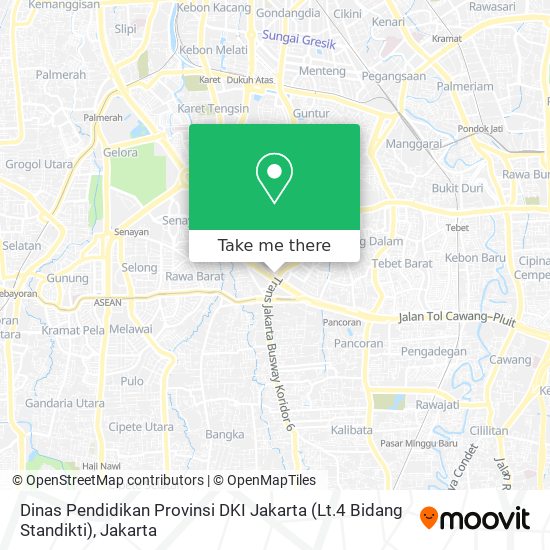 Dinas Pendidikan Provinsi DKI Jakarta (Lt.4 Bidang Standikti) map