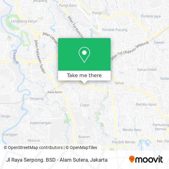 Jl Raya Serpong. BSD - Alam Sutera map