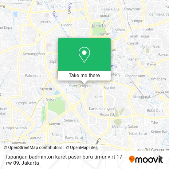 lapangan badminton karet pasar baru timur v rt 17 rw 09 map