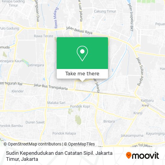 Sudin Kependudukan dan Catatan Sipil. Jakarta Timur map