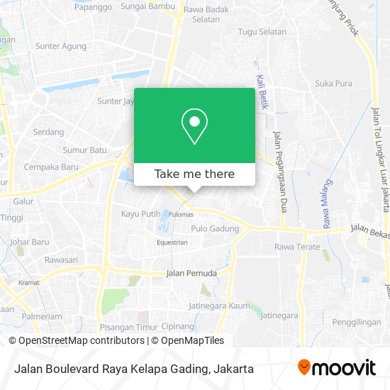 Jalan Boulevard Raya Kelapa Gading map