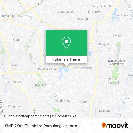 SMPK Ora Et Labora Pamulang map