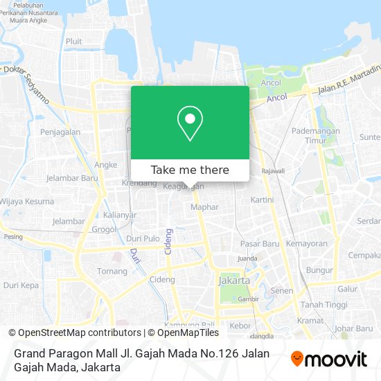 Grand Paragon Mall Jl. Gajah Mada No.126 Jalan Gajah Mada map