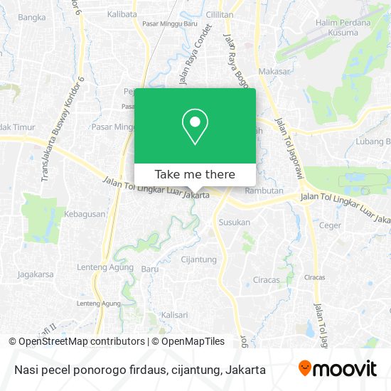 Nasi pecel ponorogo firdaus, cijantung map