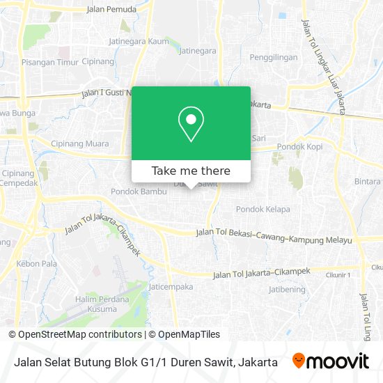 Jalan Selat Butung Blok G1 / 1 Duren Sawit map