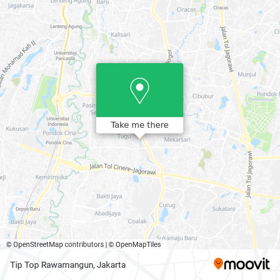 Tip Top Rawamangun map