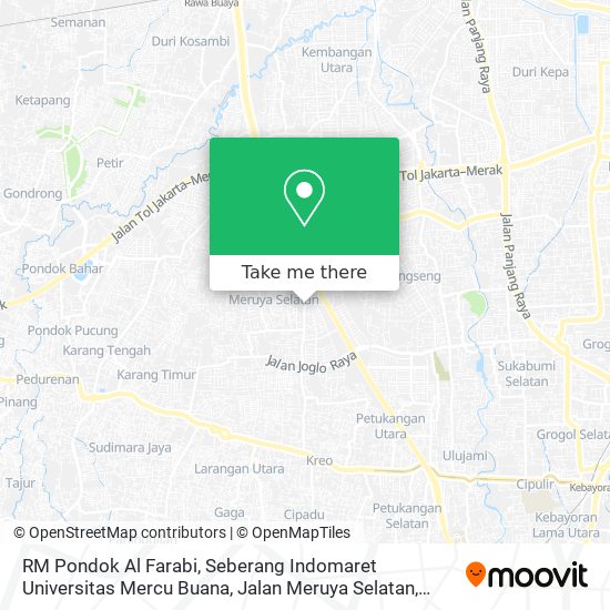 RM Pondok Al Farabi, Seberang Indomaret Universitas Mercu Buana, Jalan Meruya Selatan, Jakarta map