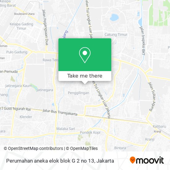 Perumahan aneka elok blok G 2 no 13 map