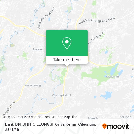 Bank BRI UNIT CILEUNGSI, Griya Kenari Cileungsi map