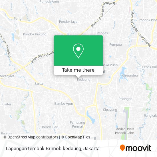 Lapangan tembak Brimob kedaung map