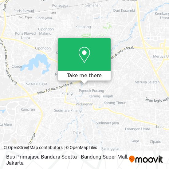 Bus Primajasa Bandara Soetta - Bandung Super Mall map
