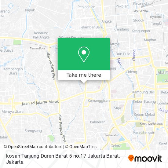 kosan Tanjung Duren Barat 5 no.17 Jakarta Barat map