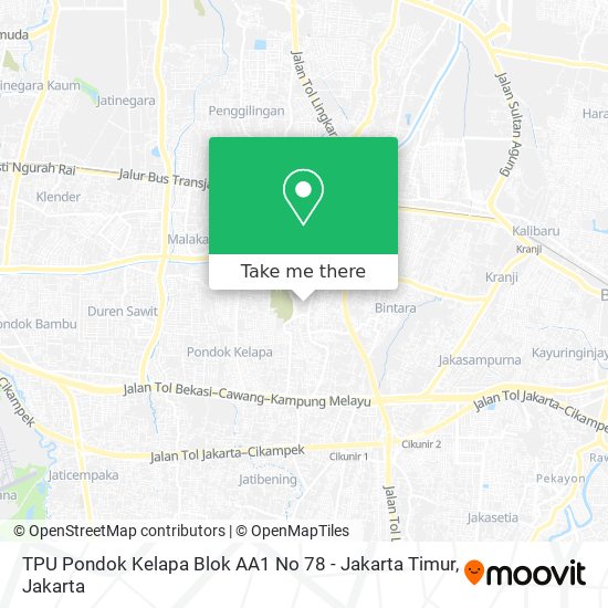 TPU Pondok Kelapa Blok AA1 No 78 - Jakarta Timur map