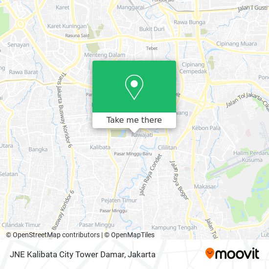 JNE Kalibata City Tower Damar map