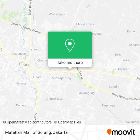 Matahari Mall of Serang map