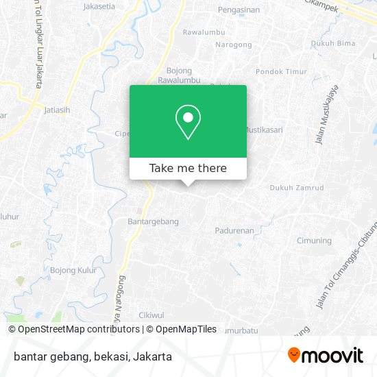 bantar gebang, bekasi map