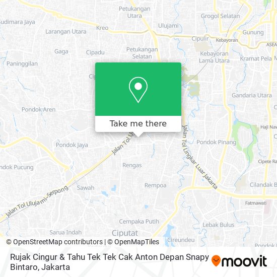 Rujak Cingur & Tahu Tek Tek Cak Anton Depan Snapy Bintaro map