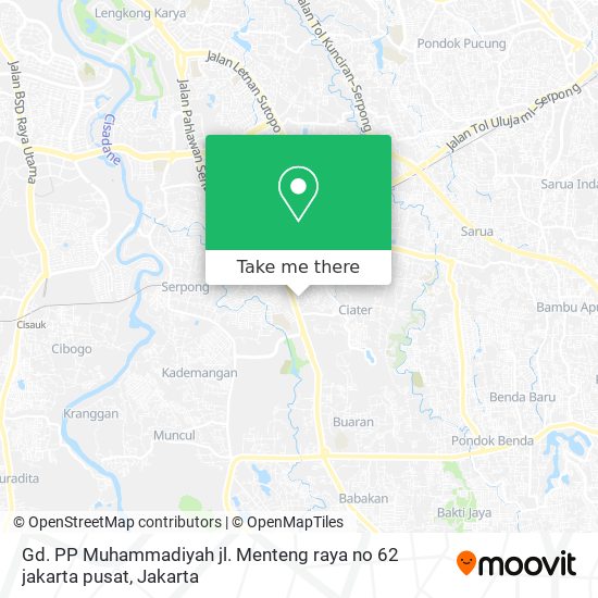 Gd. PP Muhammadiyah jl. Menteng raya no 62 jakarta pusat map