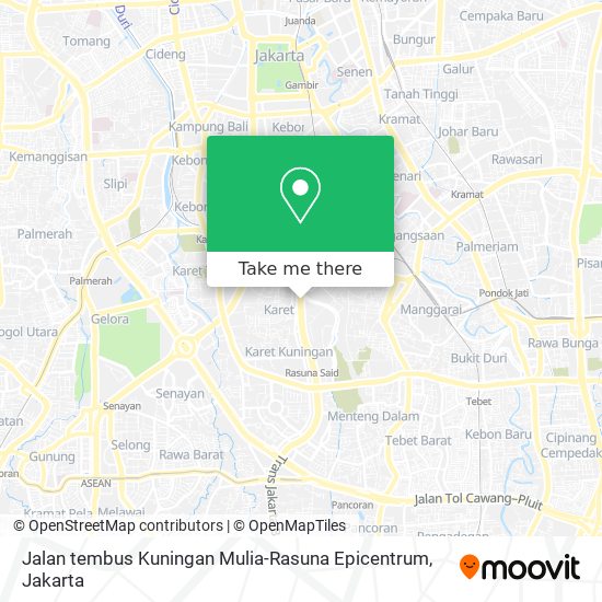 Jalan tembus Kuningan Mulia-Rasuna Epicentrum map