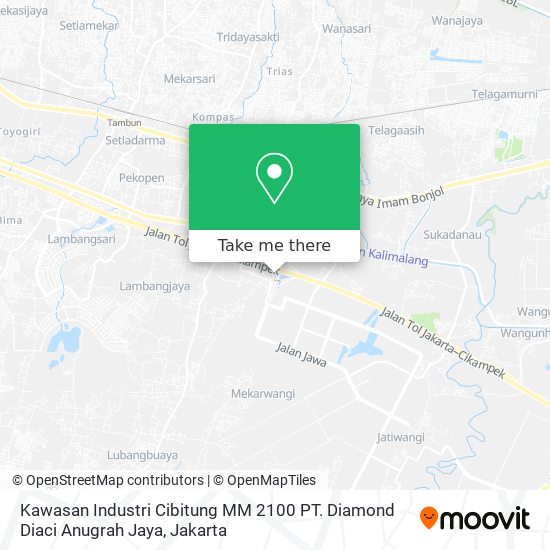 Kawasan Industri Cibitung MM 2100 PT. Diamond Diaci Anugrah Jaya map