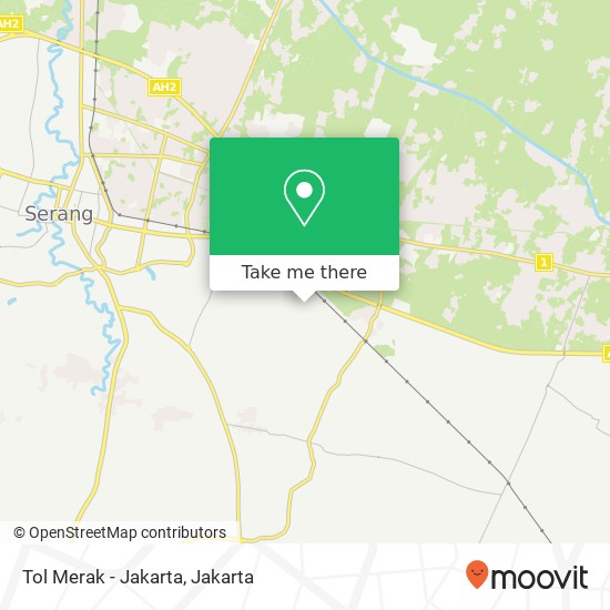 Tol Merak - Jakarta map