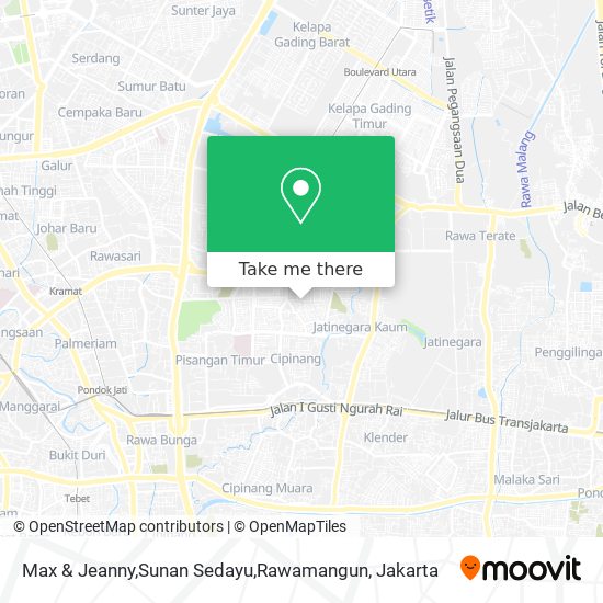 Max & Jeanny,Sunan Sedayu,Rawamangun map