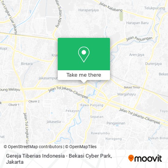 Gereja Tiberias Indonesia - Bekasi Cyber Park map