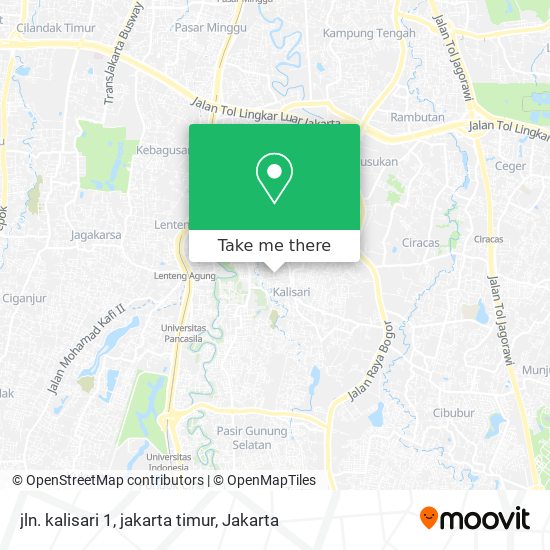 jln. kalisari 1, jakarta timur map
