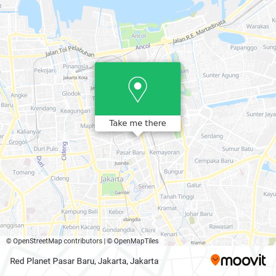 Red Planet Pasar Baru, Jakarta map