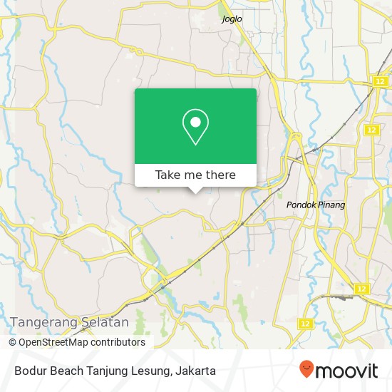 Bodur Beach Tanjung Lesung map