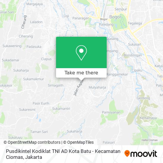 Pusdikintel Kodiklat TNI AD Kota Batu - Kecamatan Ciomas map