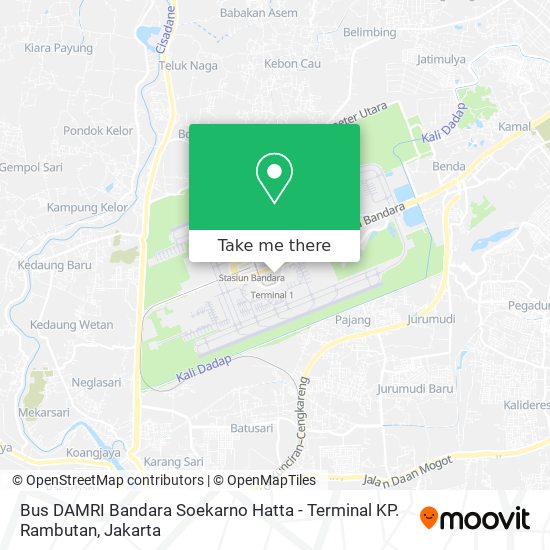 Bus DAMRI Bandara Soekarno Hatta - Terminal KP. Rambutan map