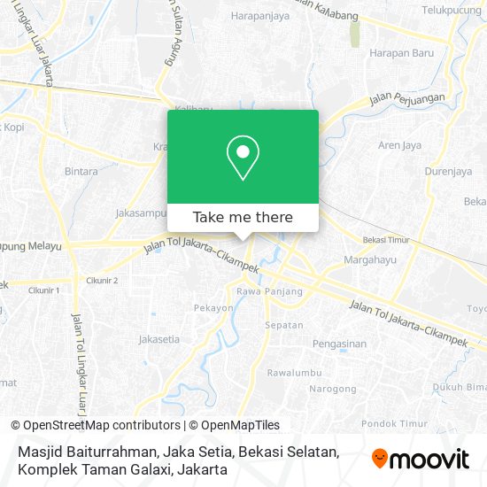 Masjid Baiturrahman, Jaka Setia, Bekasi Selatan, Komplek Taman Galaxi map