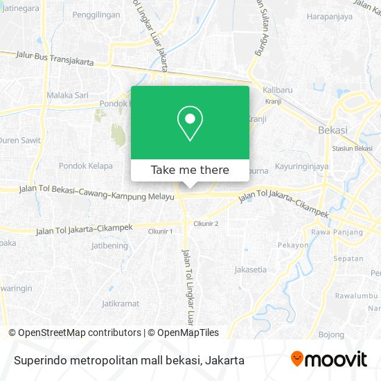 Superindo metropolitan mall bekasi map