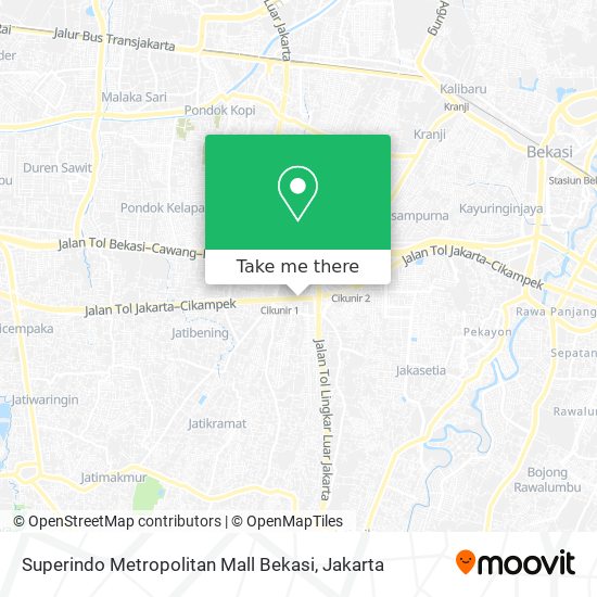 Superindo Metropolitan Mall Bekasi map