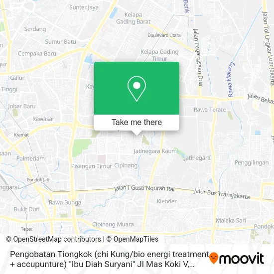 Pengobatan Tiongkok (chi Kung / bio energi treatment + accupunture) "Ibu Diah Suryani"  Jl Mas Koki V map