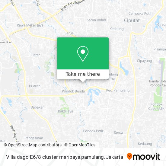 Villa dago E6 / 8 cluster maribaya,pamulang map