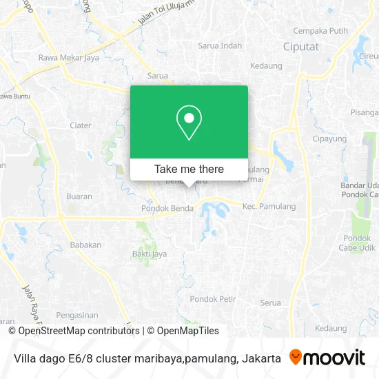 Villa dago E6 / 8 cluster maribaya,pamulang map