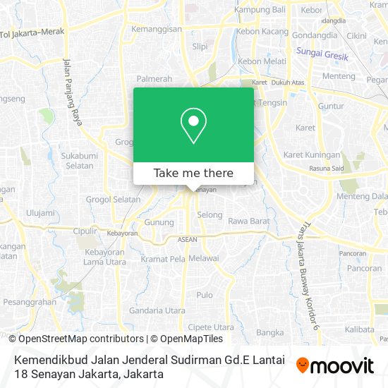 Kemendikbud Jalan Jenderal Sudirman Gd.E Lantai 18 Senayan Jakarta map