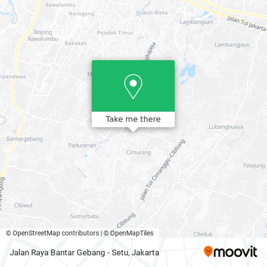 Jalan Raya Bantar Gebang - Setu map