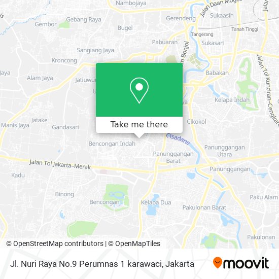 Jl. Nuri Raya No.9 Perumnas 1 karawaci map