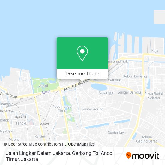 Jalan Lingkar Dalam Jakarta, Gerbang Tol Ancol Timur map