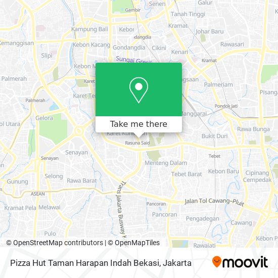 Pizza Hut Taman Harapan Indah Bekasi map