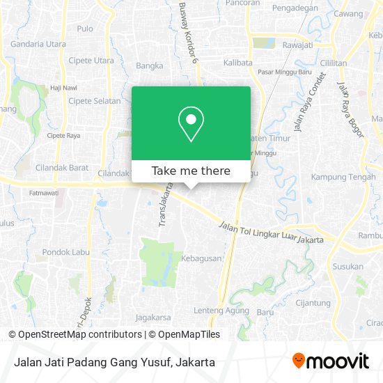 Jalan Jati Padang Gang Yusuf map