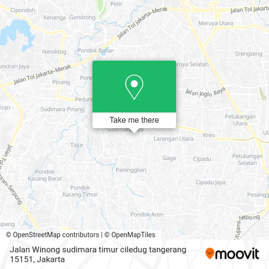 Jalan Winong sudimara timur ciledug tangerang 15151 map