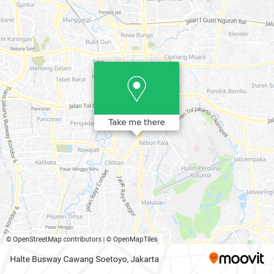 Halte Busway Cawang Soetoyo map