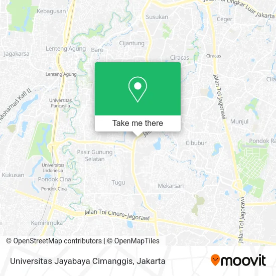 Universitas Jayabaya Cimanggis map